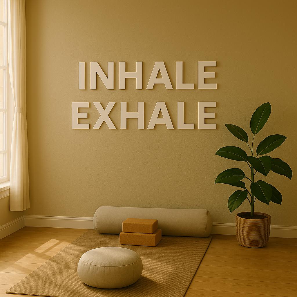Yoga Studio Wall Letters Custom Signs, 3D PVC Wall Letters for Yoga Room, Home Gym, Fitness Studio & Workout Room. INHALE EXHALE Wall Sign.
