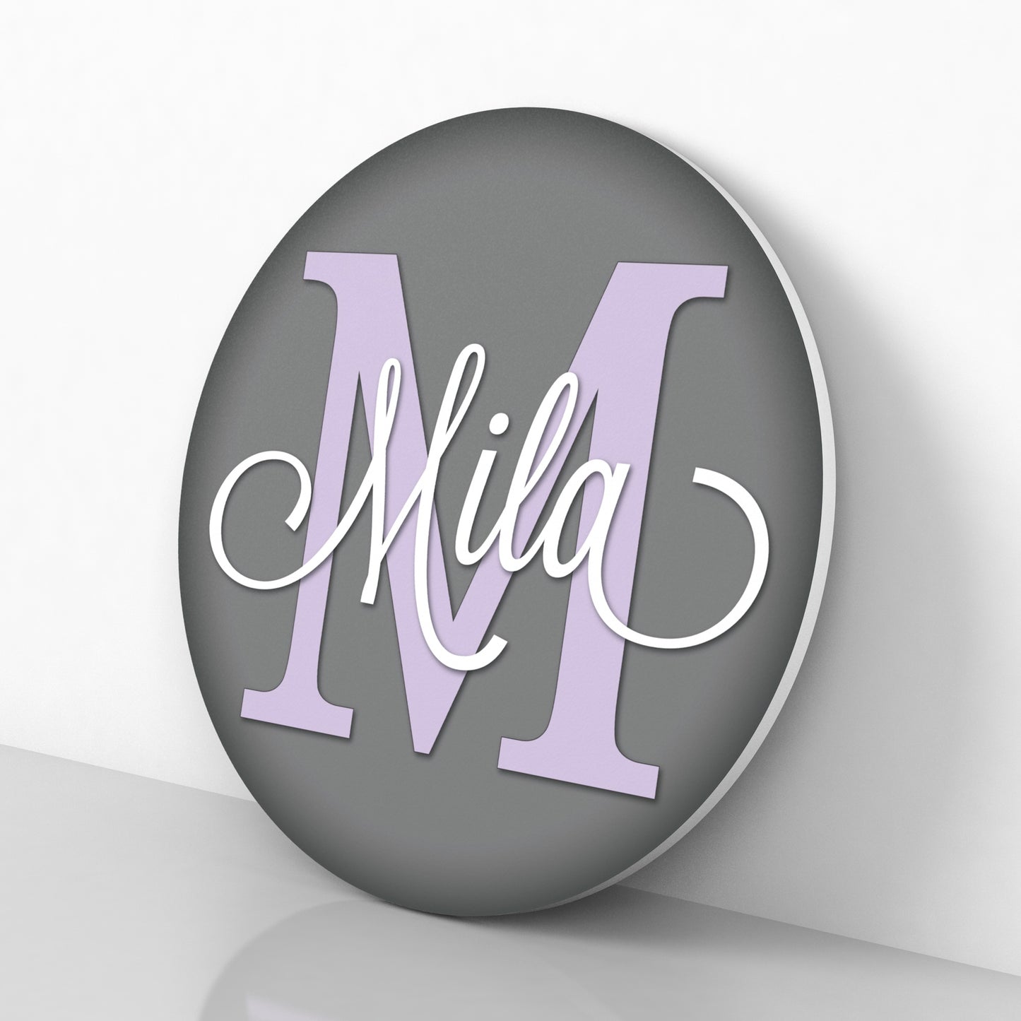 Round Name Sign for Nursery - Personalized Gift for New Baby - Nursery Wall Sign - Custom Name Sign for Kids Rooms