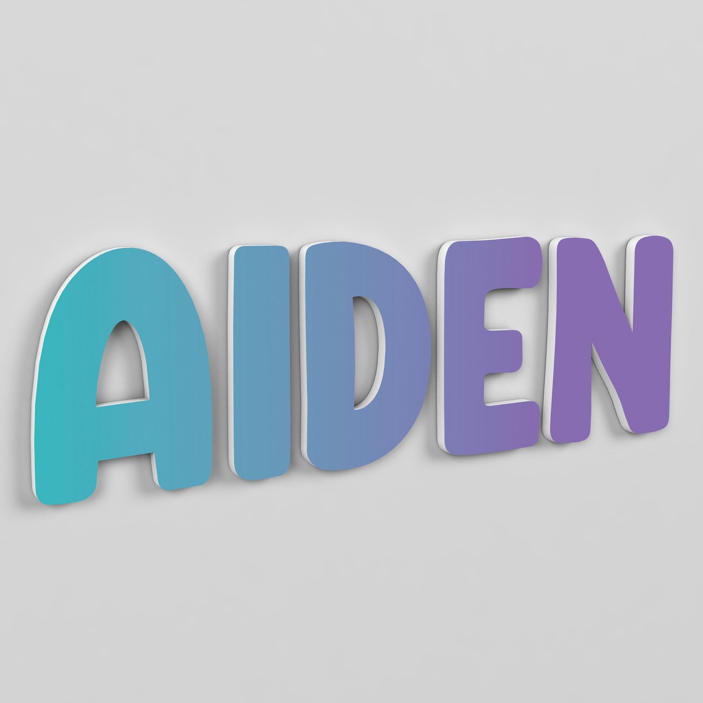 Name Sign with Individual Letters and Gradient Pattern