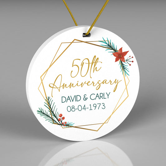 Personalized 50th Wedding Anniversary Gift - Keepsake Ornament for Golden Anniversary