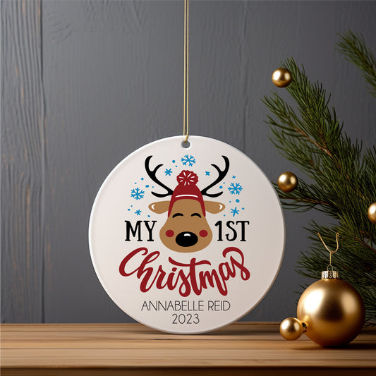 Personalized Baby's First Christmas Ornament 2023 - My First Christmas Keepsake Ornament