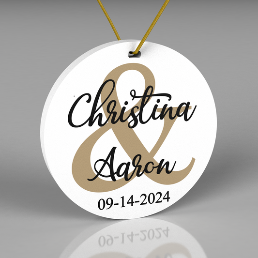 Personalized Couples Christmas Ornament for Engagement 2024, Wedding or New Couple Gifts with Gift Box