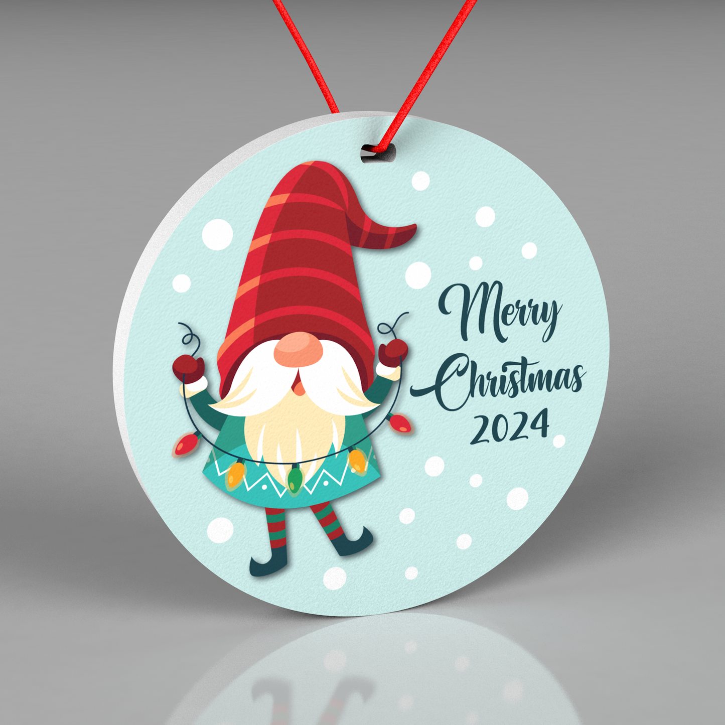 Cute Christmas Tree Ornament with Gnome for 2024