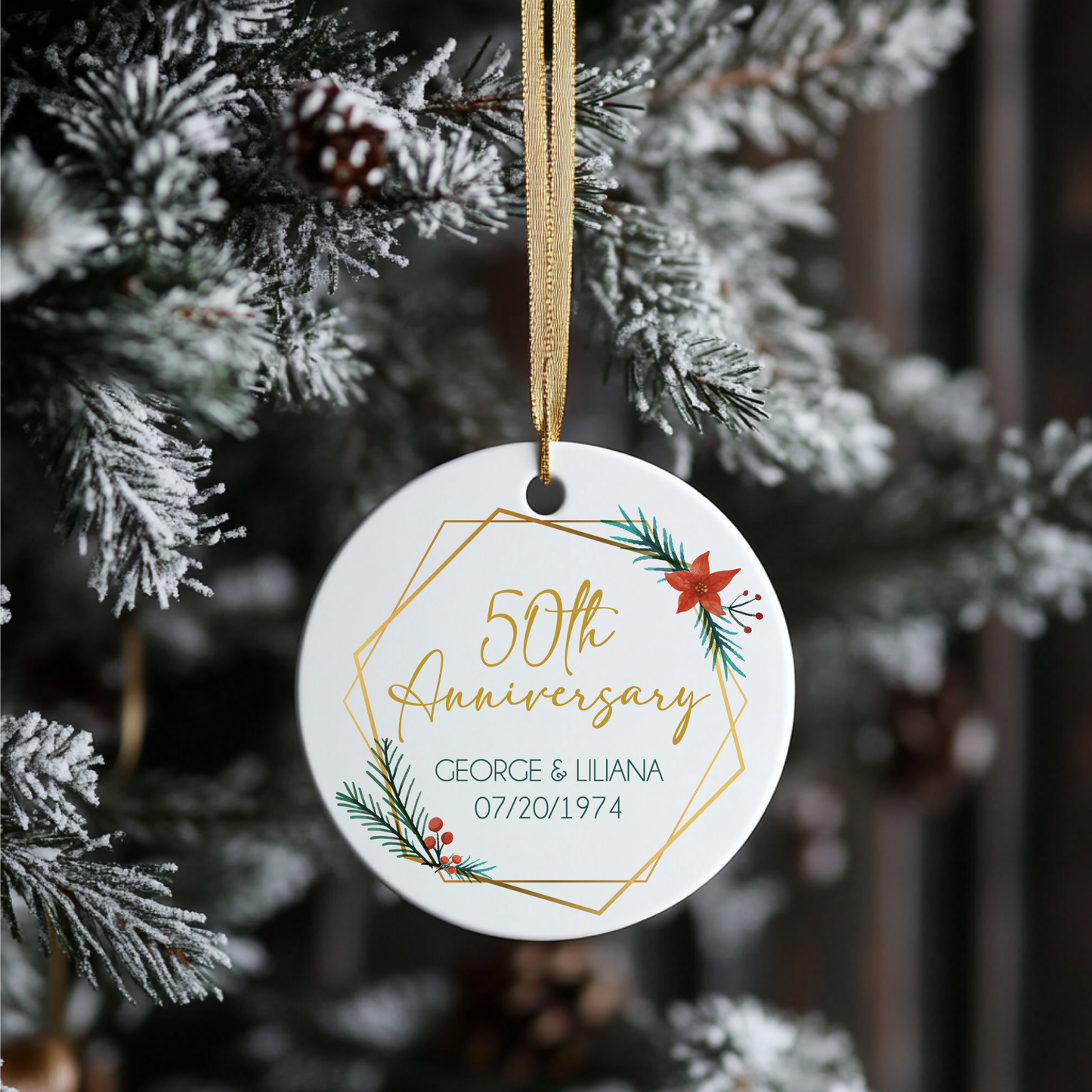 Personalized 50th Wedding Anniversary Gift - Keepsake Ornament for Golden Anniversary