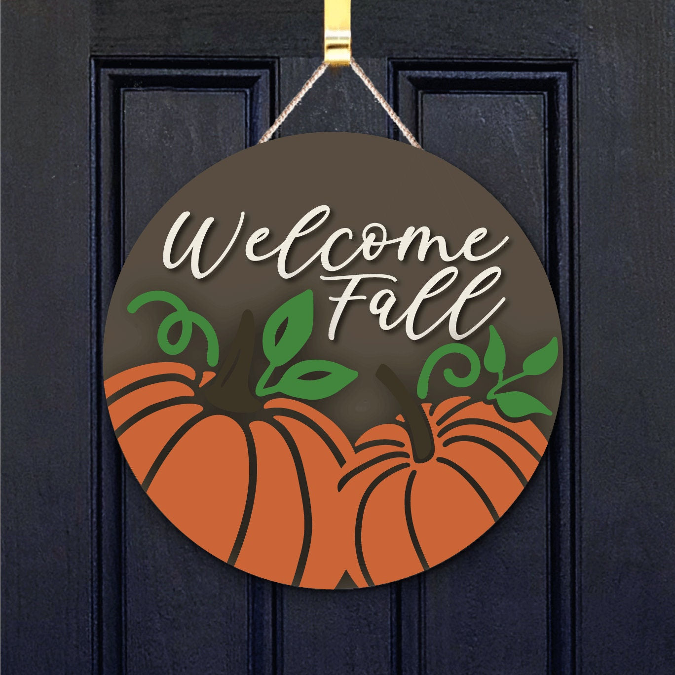 Round Halloween and Fall Door Sign, Door Hanger, Fall Home Decor, Autumn Home Decor, Front Door Art, Home Decor