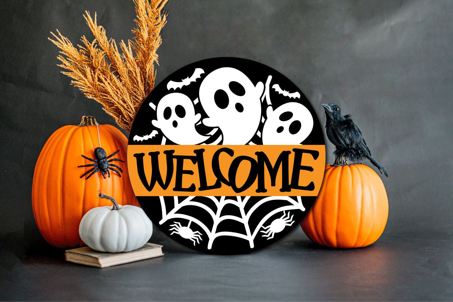 Halloween Door Sign, Welcome Door Hanger, Halloween Home Decor, Autumn Home Decor, Front Door Decor, Home Decor