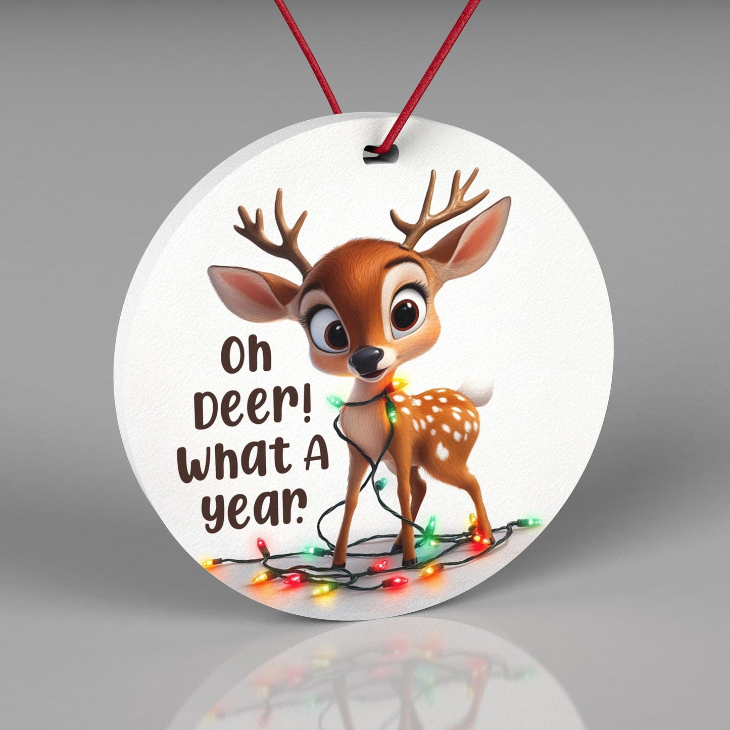 2024 Funny Christmas Ornament, Office Gift Ornament, Oh Deer What A Year, Humorous Holiday Decoration, Gag Gift Idea