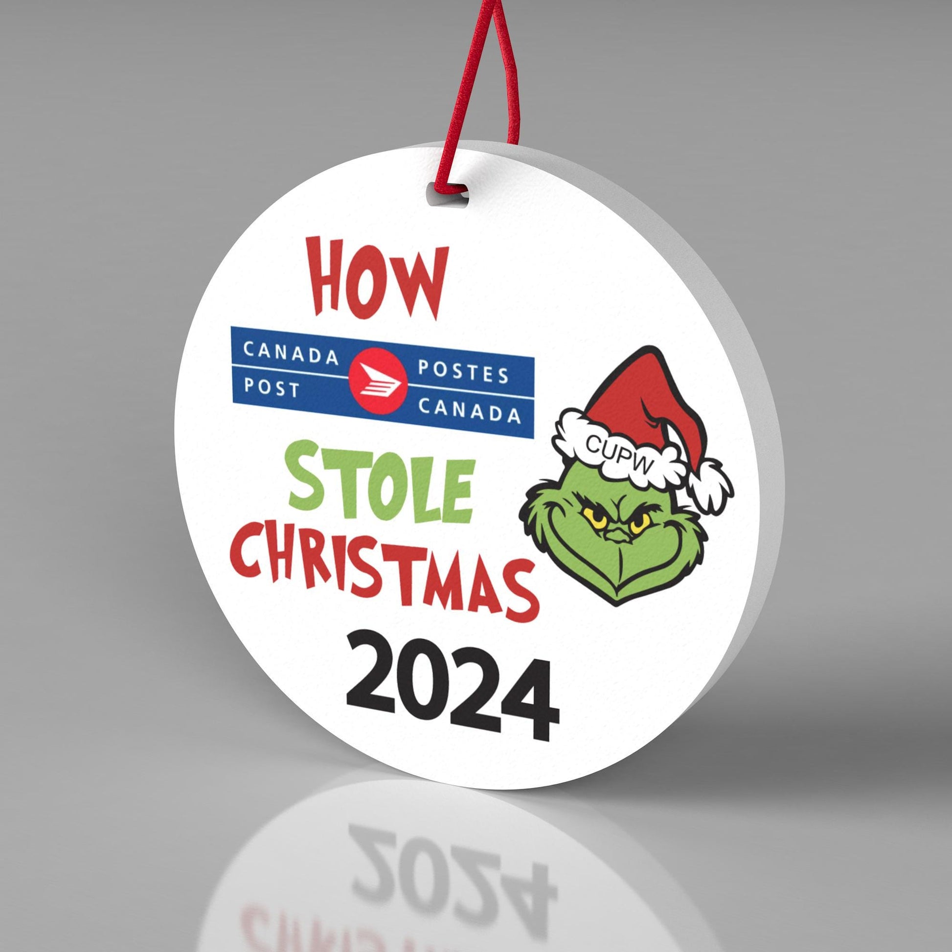 Canada Post Strike Ornament - How Canada Post Stole Christmas 2024 - Funny Christmas Ornament, Humorous Holiday Decoration - Mail Strike