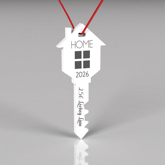 2026 Home Christmas Ornament, Personalized Ornament, Key Shape Christmas Ornament, Housewarming Gift
