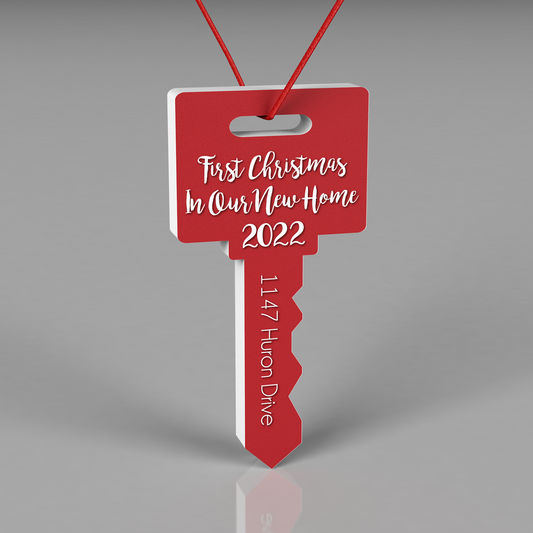 Personalized New Home Christmas Ornament Key