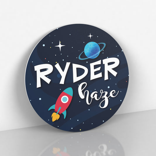 Personalized Name Signs for Kids Room Space Theme - Outer Space Name Sign for Nursery