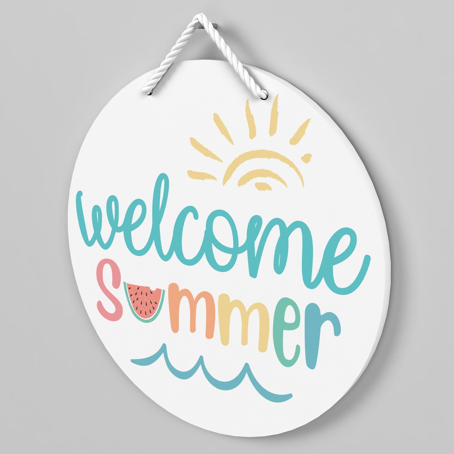 Welcome Summer Door Hanger Sign, Outdoor Gate or Porch Sign