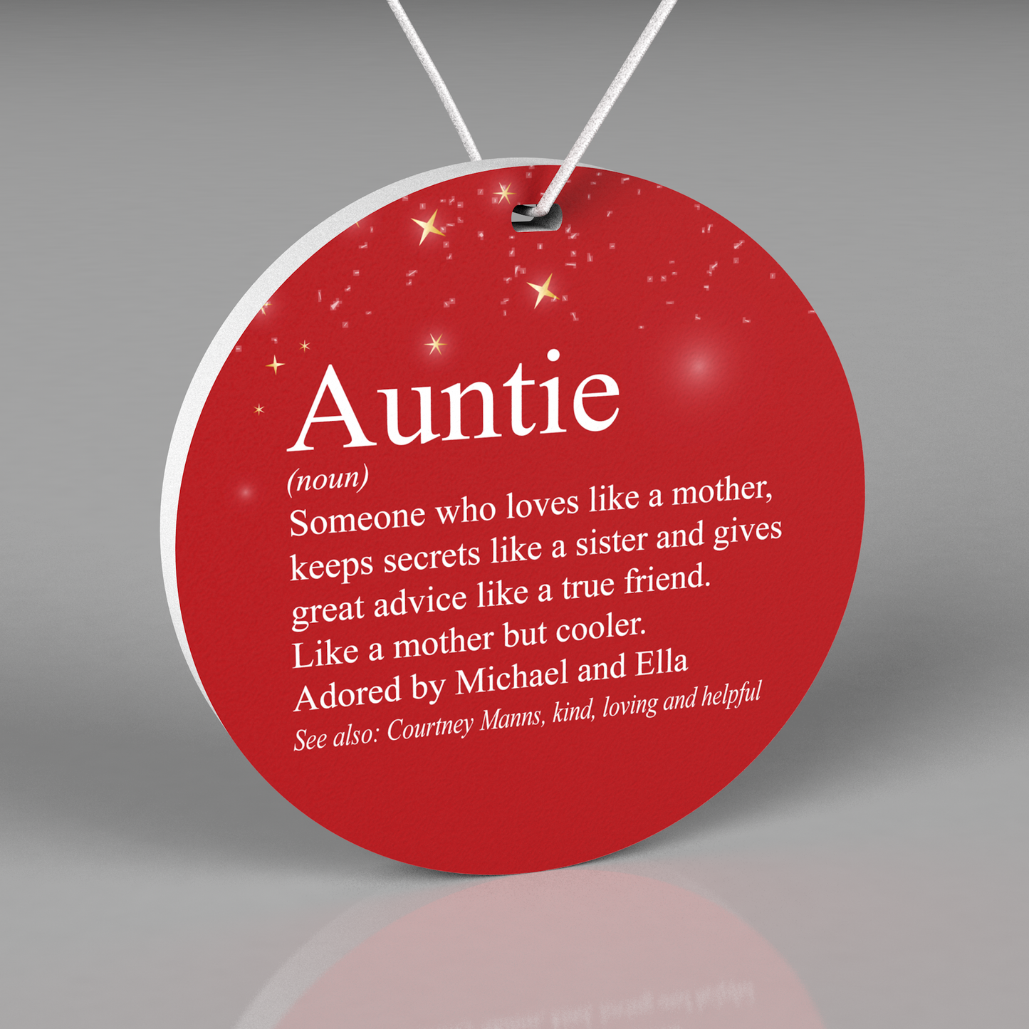 Personalized Auntie Christmas Ornament, Auntie Gift, Ornament from Niece and Nephew, Aunt Gift
