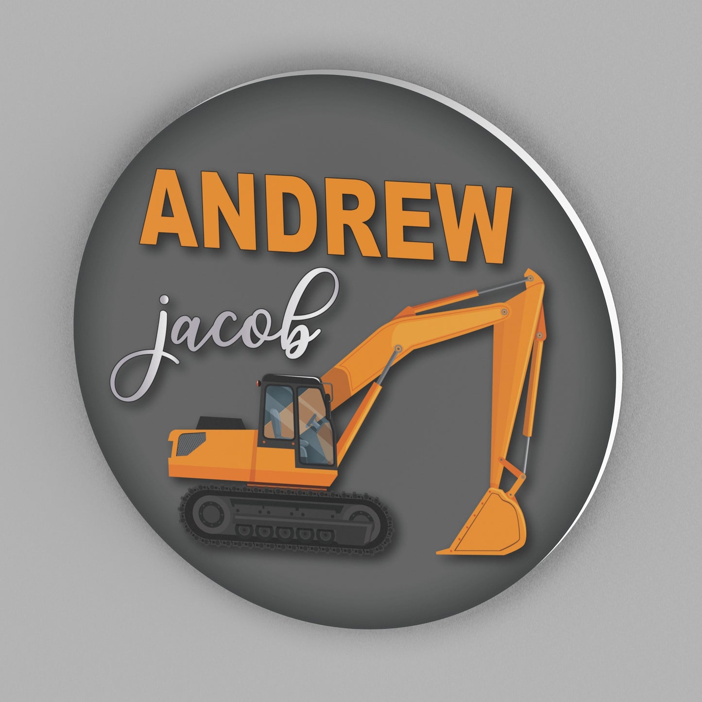 Construction Themed Name Sign - Personalized Name Sign for Kids Bedroom Decor