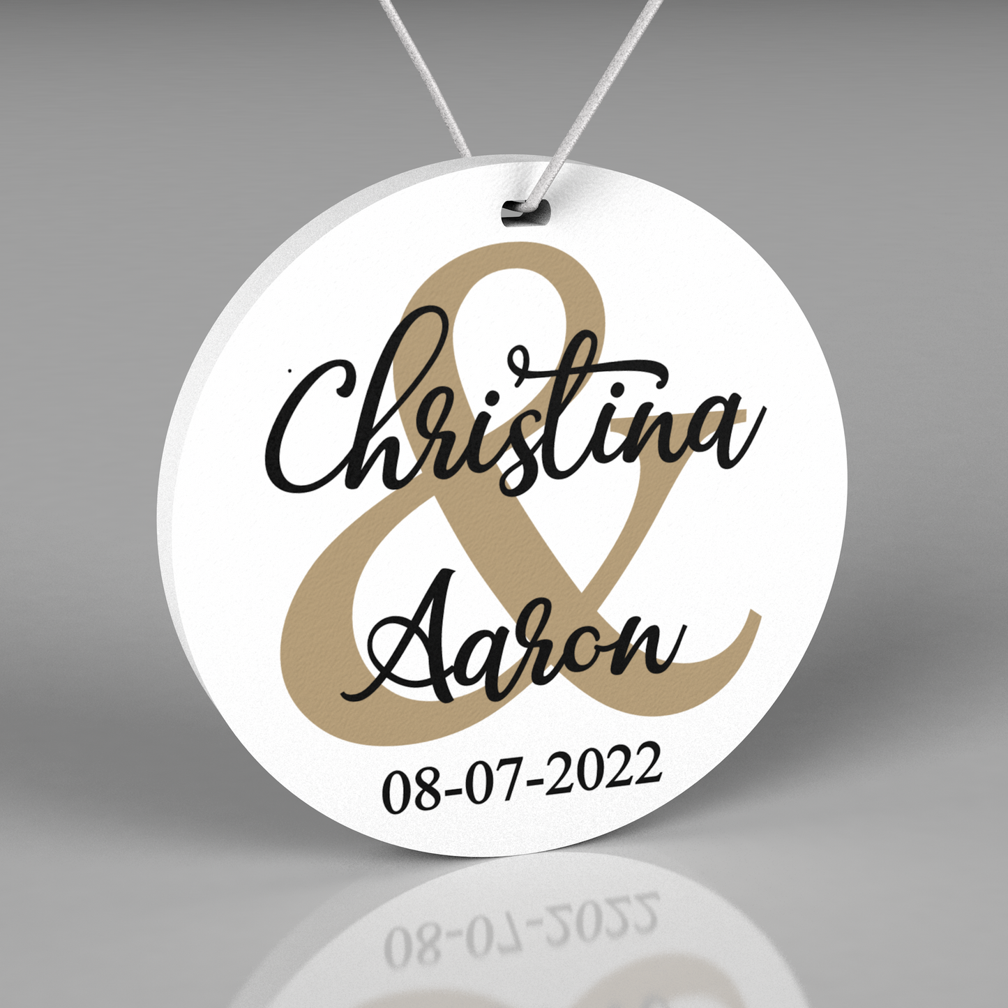 Personalized Couples Christmas Ornament. Wedding, Engagement or New Couple Gift with Gift Box
