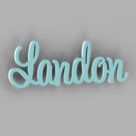 Personalized nursery name sign in custom lettering, 3D PVC wall decor for baby or kids bedroom