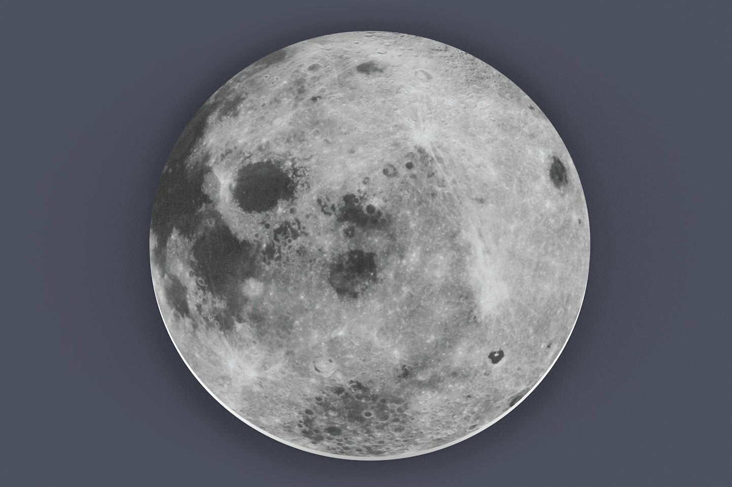 Close-up of realistic full moon wall art showing detailed craters and textured lunar surface