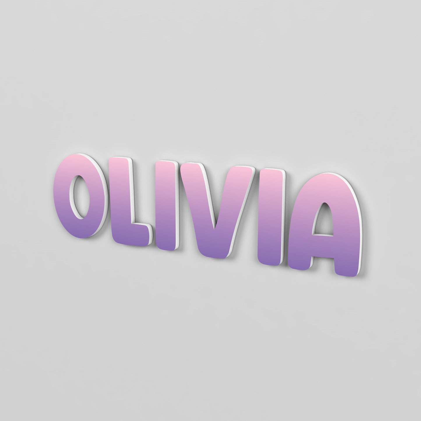 Name Sign with Individual Letters and Gradient Pattern