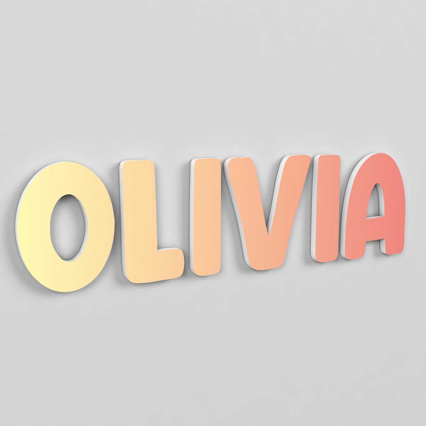 personalized nursery name sign in custom lettering, 3D PVC wall decor for baby or kids bedroom