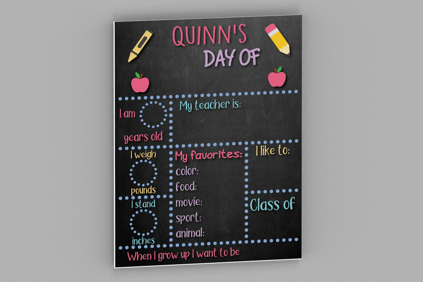 Personalized School Boards - First and Last Day Memory Sign