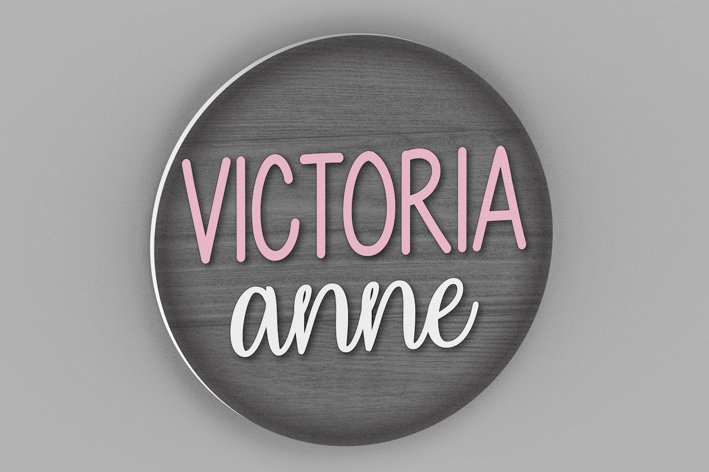 Personalized Round Name Sign for Nursery and Bedroom Wall Decor