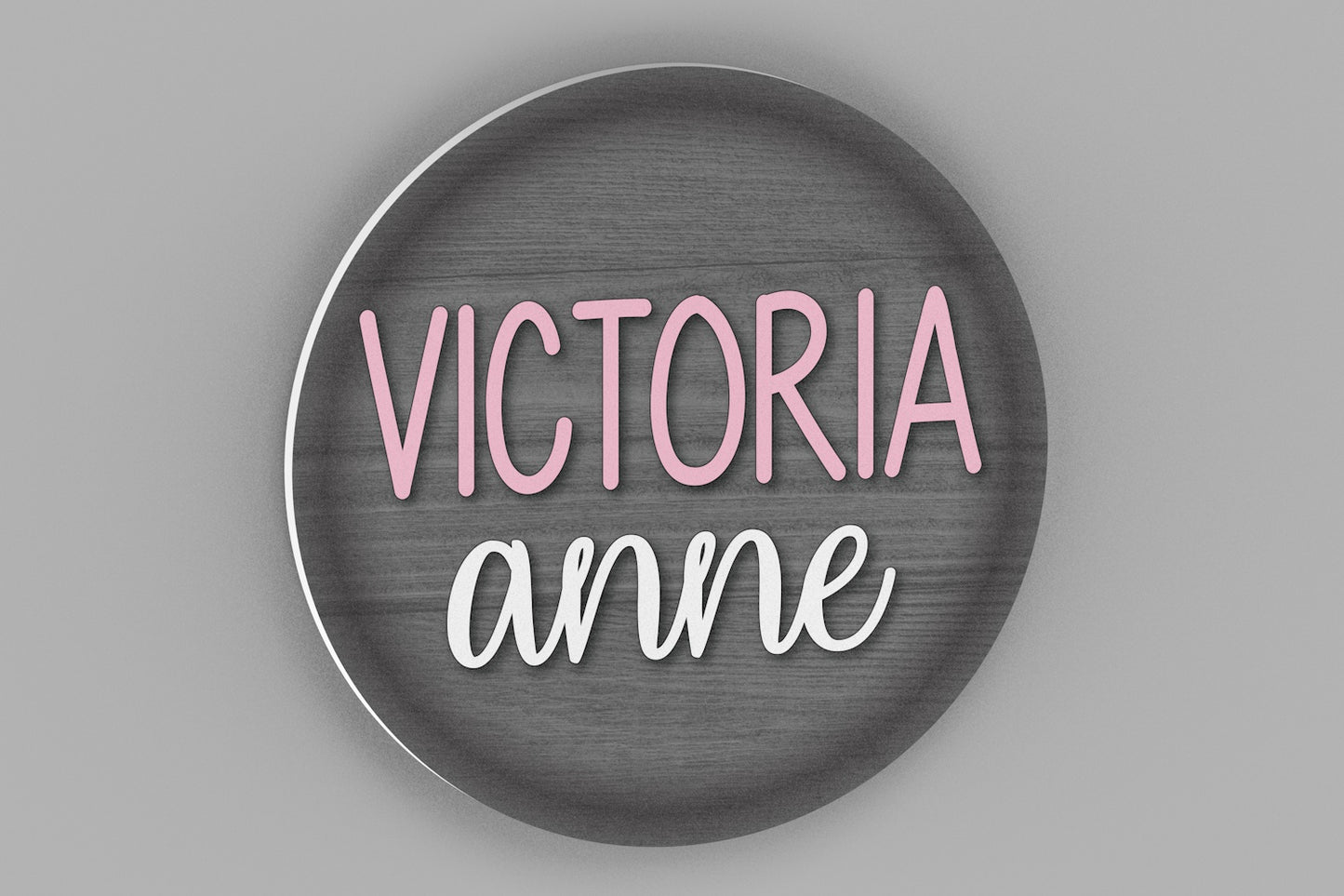 Personalized Round Name Sign for Nursery and Bedroom Wall Decor