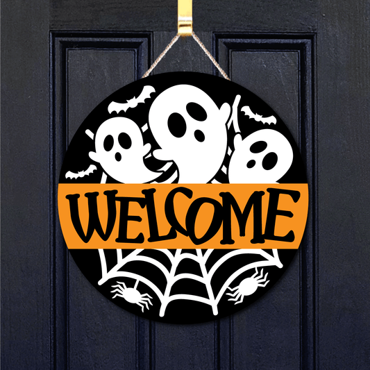 Halloween Welcome Sign - Door or Wall Hanger