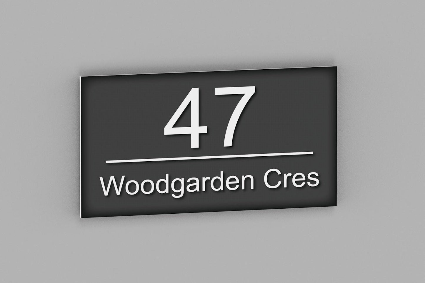 Modern Address Plaque, House Number and Street Sign