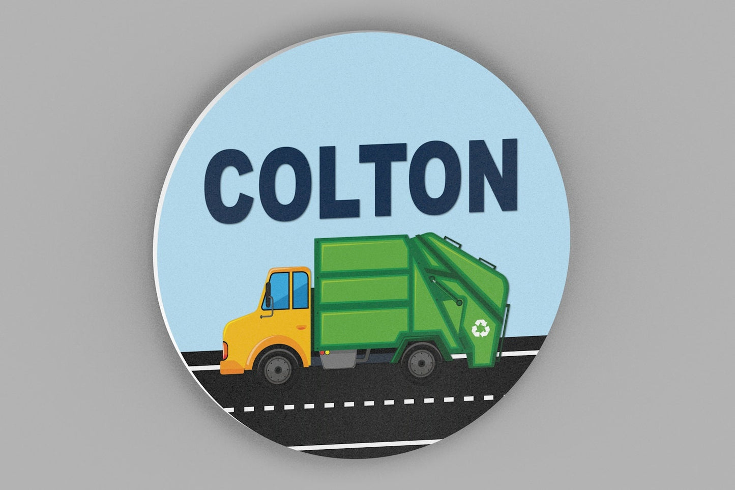 Garbage Truck Bedroom Wall Decor, Personalized Name Sign, Boys Wall Art