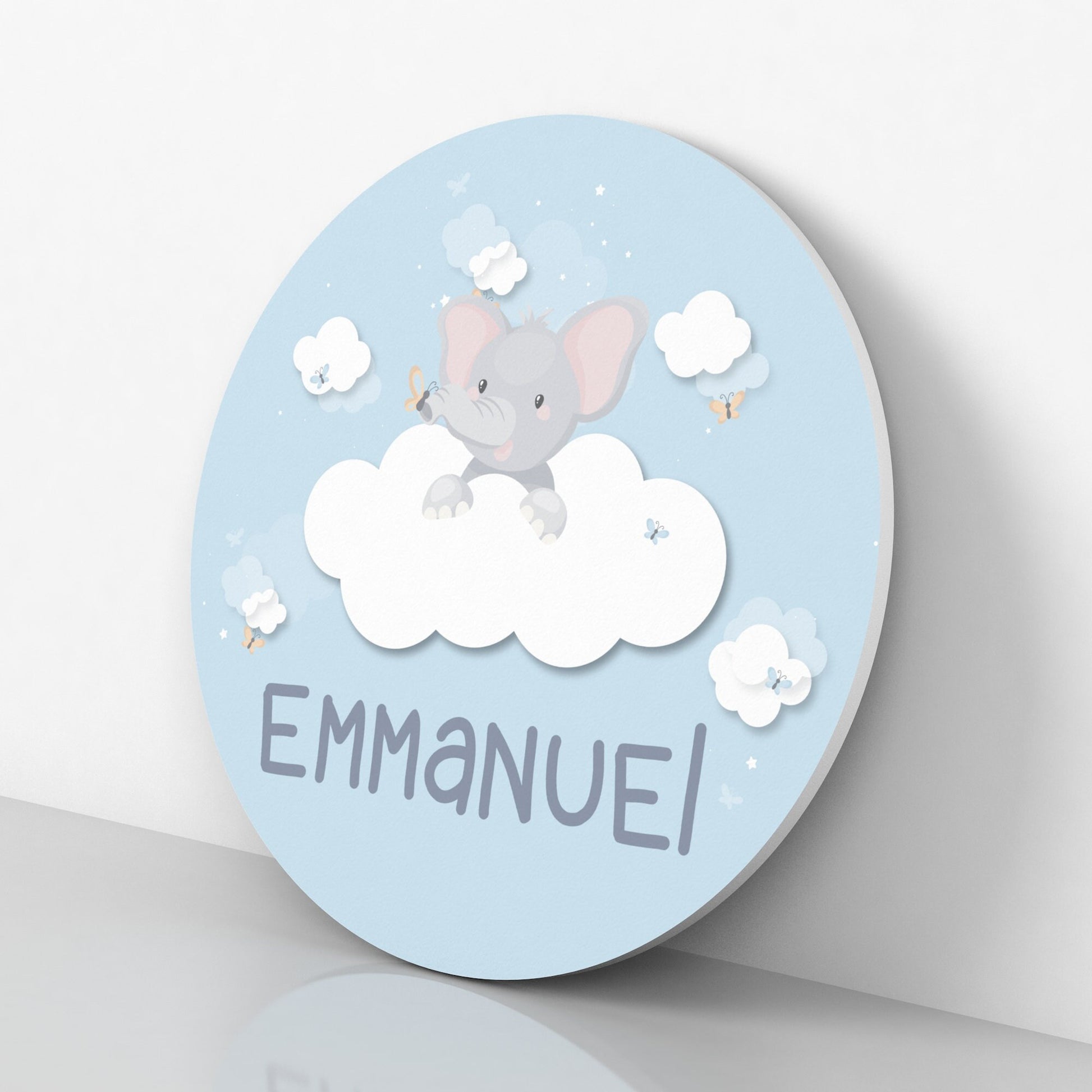 Nursery Name Sign, Baby Elephant Nursery Wall Decor, Nursery Wall Art, Elephant Theme