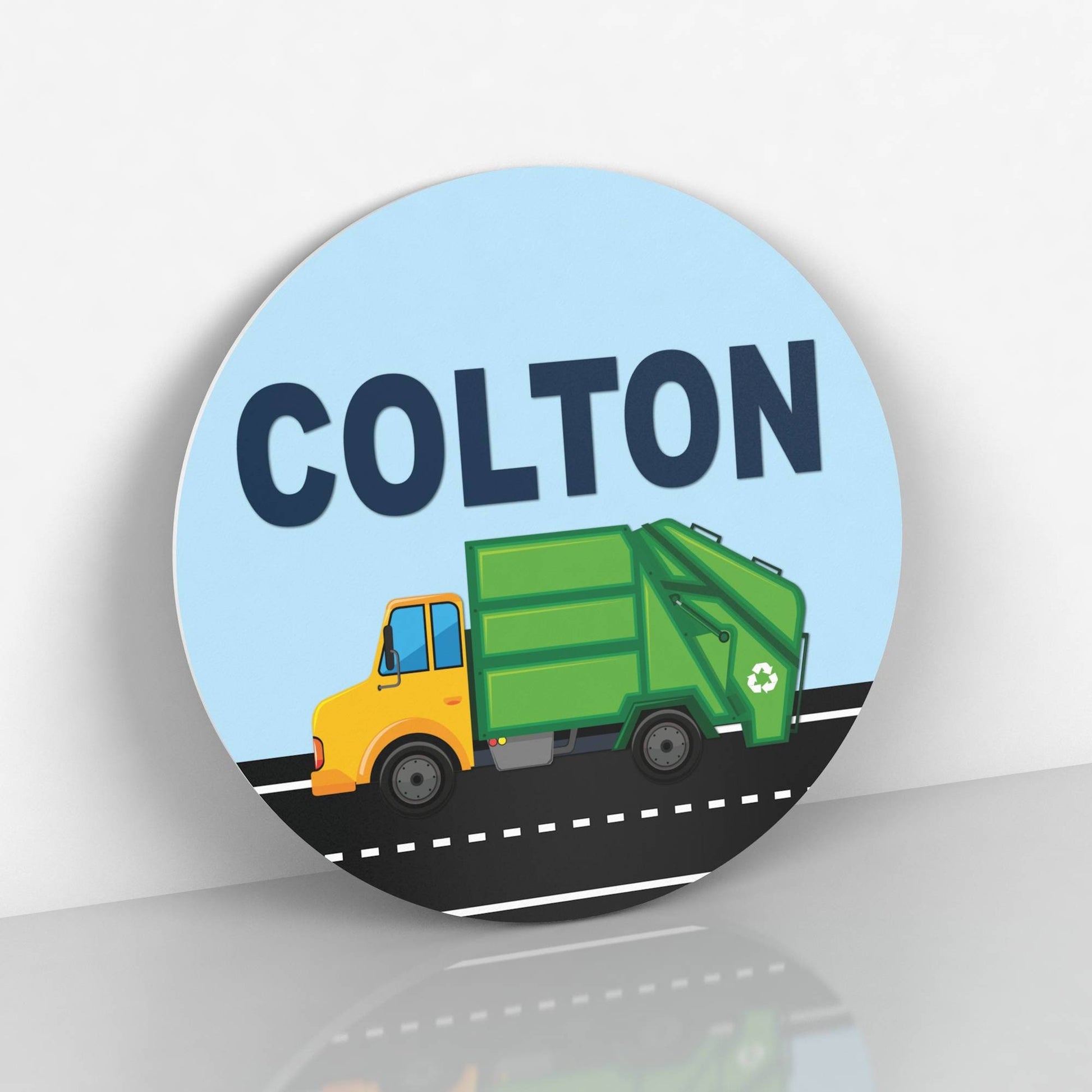 Garbage Truck Bedroom Wall Decor, Personalized Name Sign, Boys Wall Art