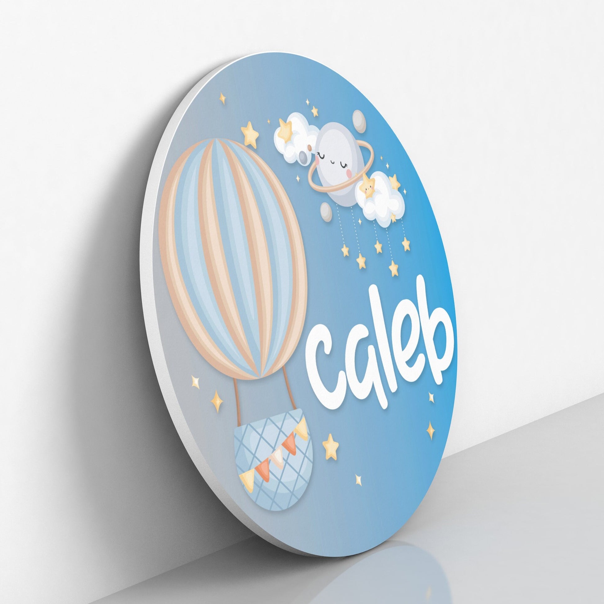 Hot Air Balloon Baby Name Sign,  Personalized Bedroom Name Sign, Nursery Decor for Baby Boys Wall Art