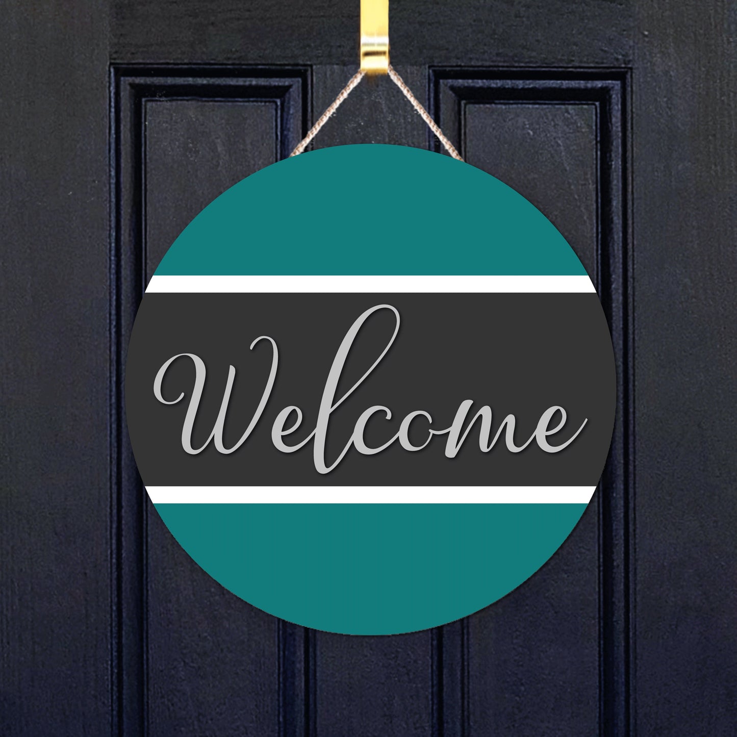Welcome Door Sign, Round Welcome for Front Door or Porch