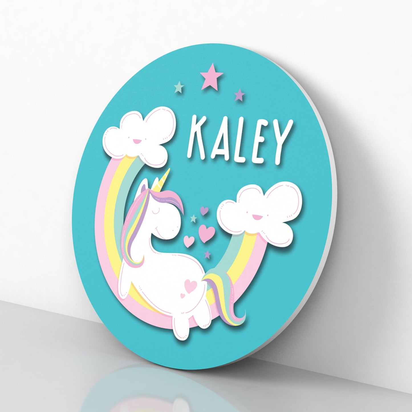 Unicorn Wall Decor, Baby Shower Gift, Round Personalized Name Sign, Baby Girl Nursery Decor, First Birthday Gift, New Baby Gift, Baby Girl