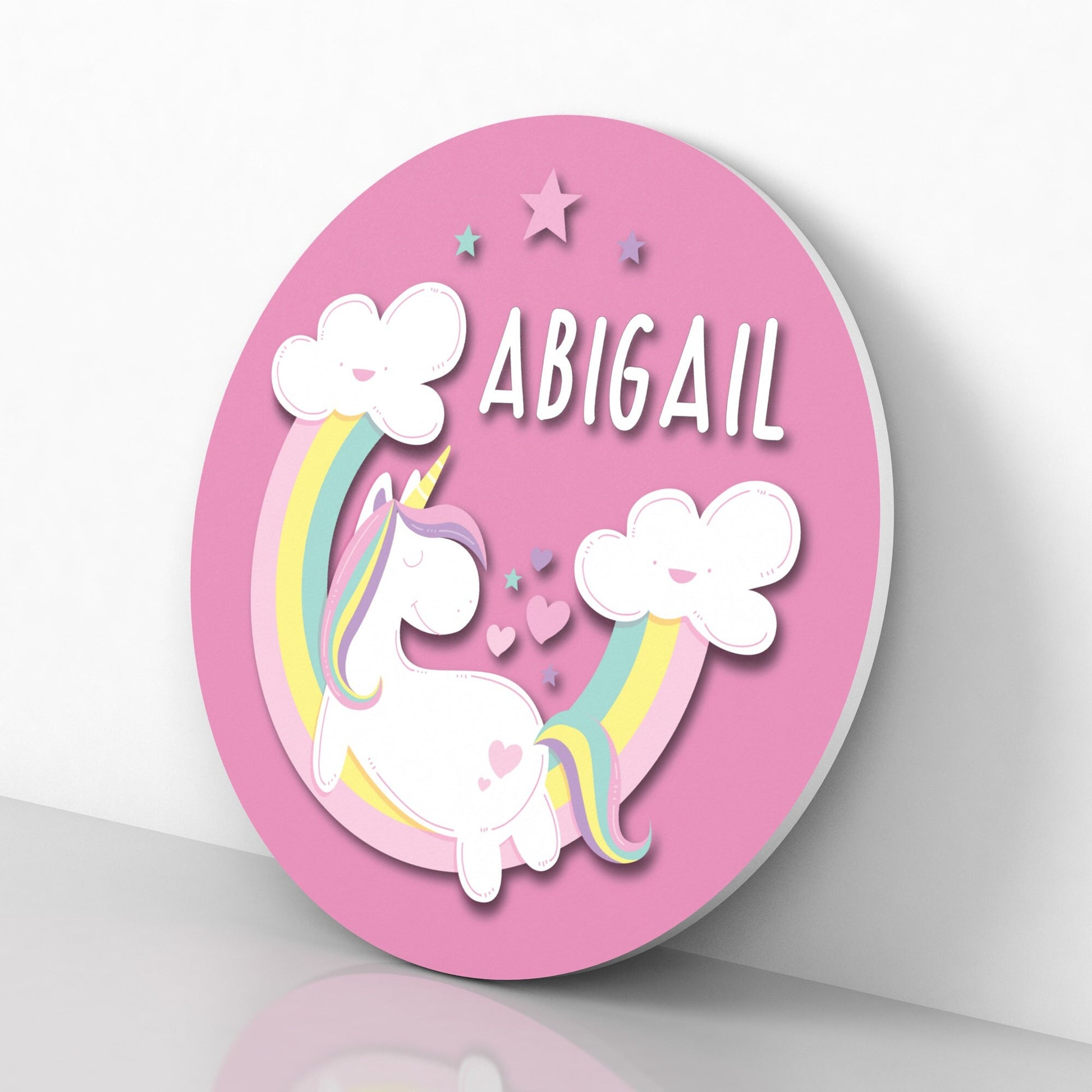 Unicorn Wall Decor, Baby Shower Gift, Round Personalized Name Sign, Baby Girl Nursery Decor, First Birthday Gift, New Baby Gift, Baby Girl