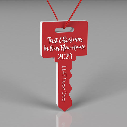 2023 New Home Christmas Ornament, Personalized Ornament, Key Shape Christmas Ornament, Housewarming Gift