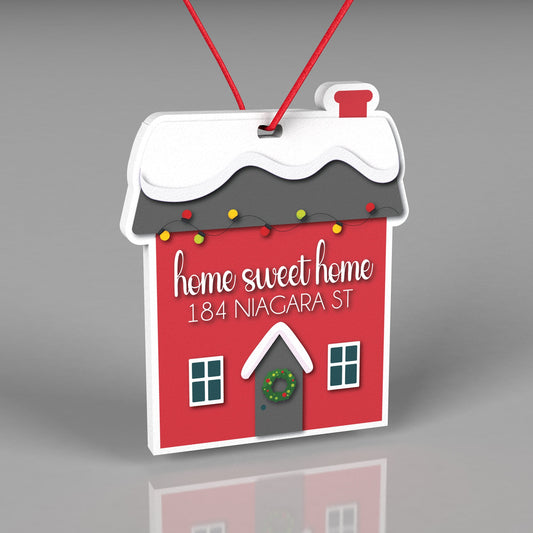 2023 Home Sweet Home Christmas Ornament, Personalized Ornament, House Shape Christmas Ornament, Housewarming Gift